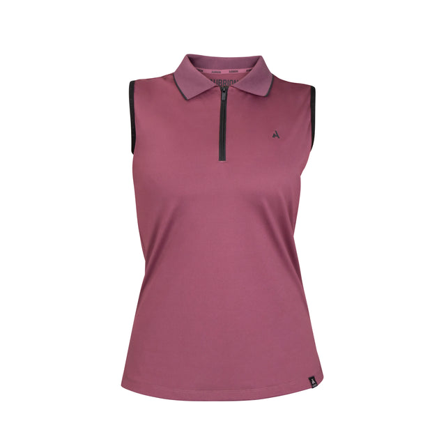 Shires Aubrion Ladies React Sleeveless Tech Polo #colour_mauve