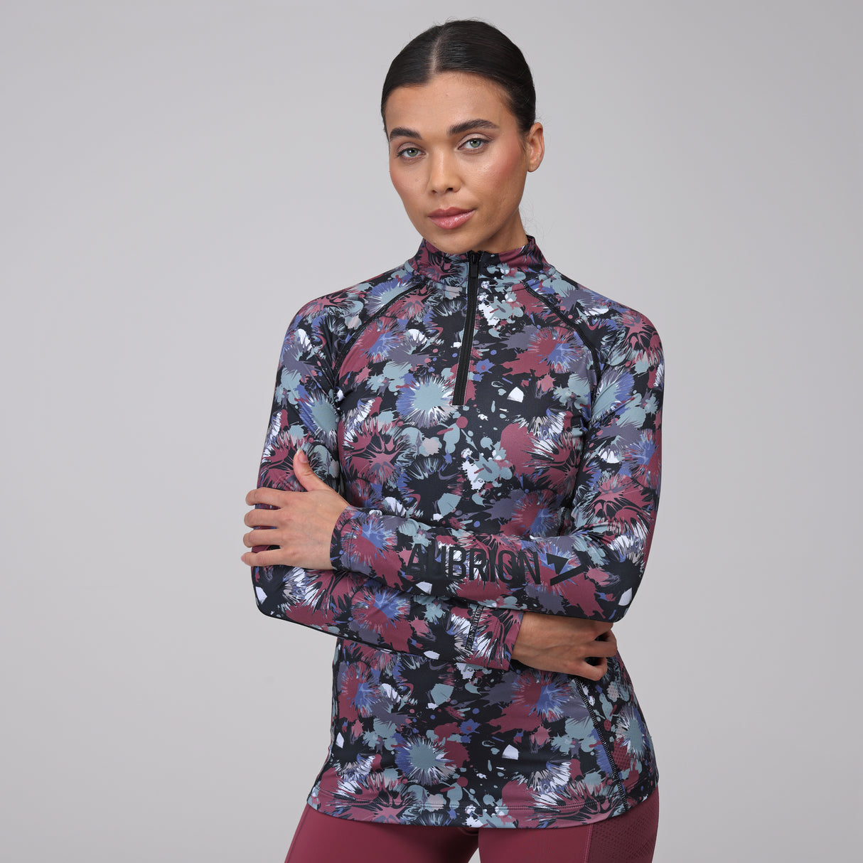 Shires Aubrion Ladies React Long Sleeve Base Layer #colour_abstract