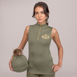 Shires Aubrion Ladies Team Sleeveless Base Layer #colour_moss