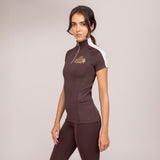 Shires Aubrion Ladies Team Short Sleeve Base Layer #colour_umber