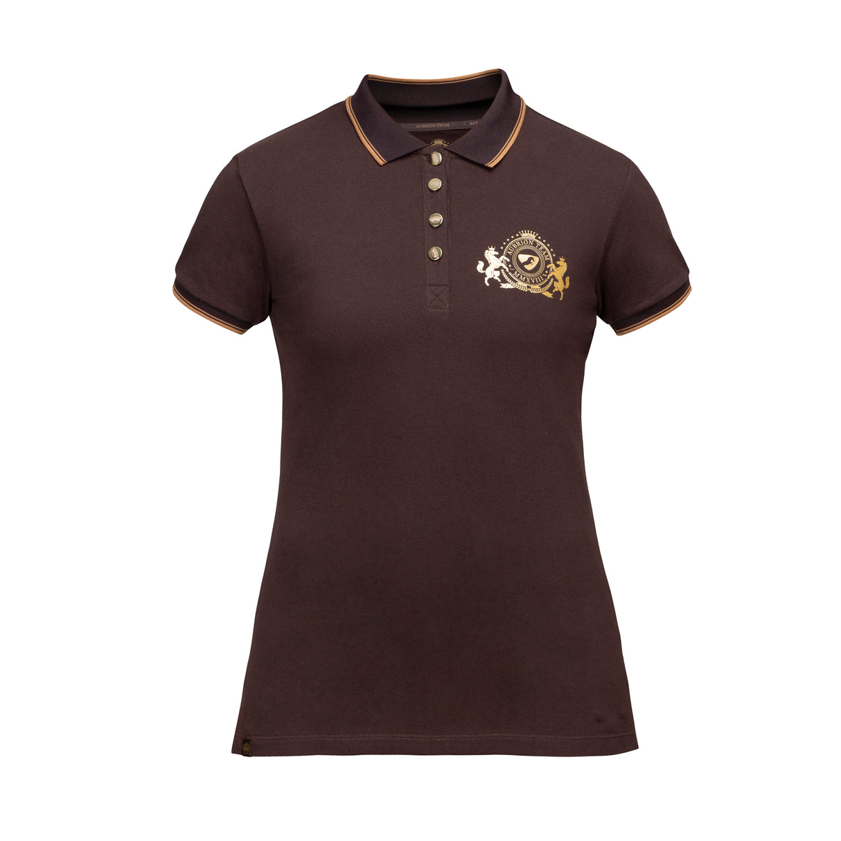 Shires Aubrion Ladies Team Short Sleeve Polo #colour_umber