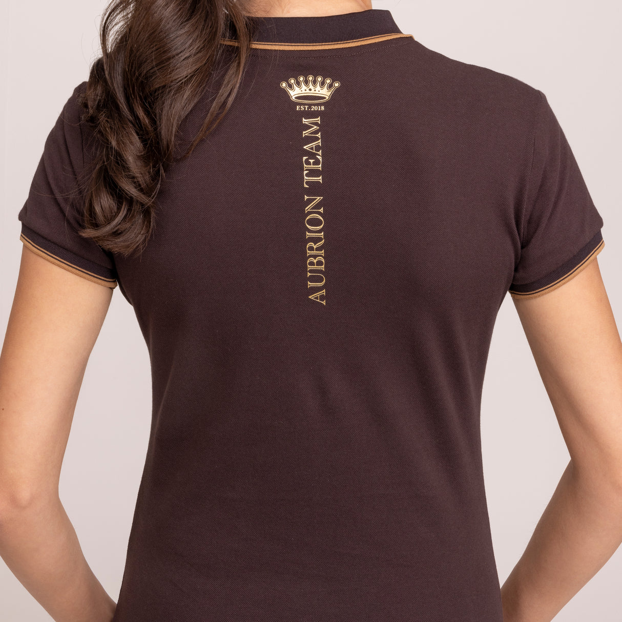 Shires Aubrion Ladies Team Short Sleeve Polo #colour_umber