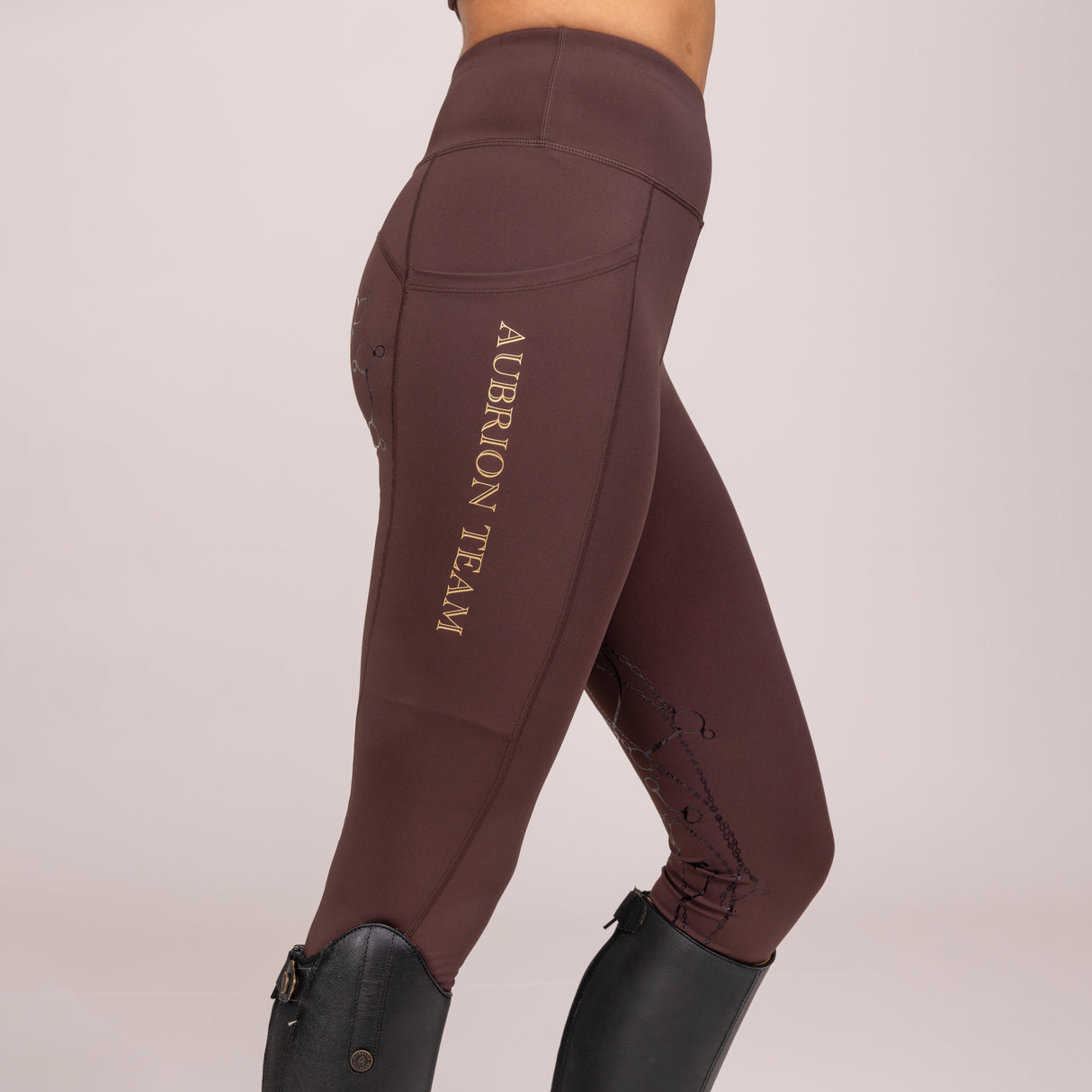 Shires Aubrion Ladies Team Riding Tights #colour_umber