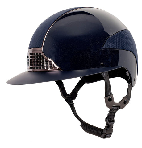 Gatehouse Oxer Regular Peak Riding Hat #colour_navy