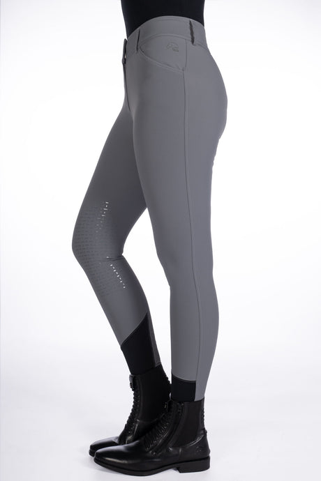 HKM Ladies Knee Patche Riding Breeches -Tampa- #colour_grey