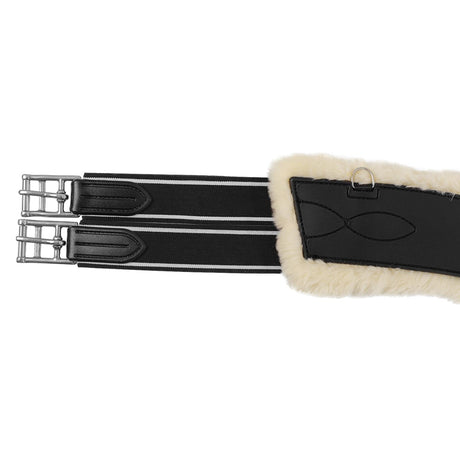 Acavallo Jumping Stud Guard Girth Classic Gel Pvc Detachable Faux Sheepskin #colour_black