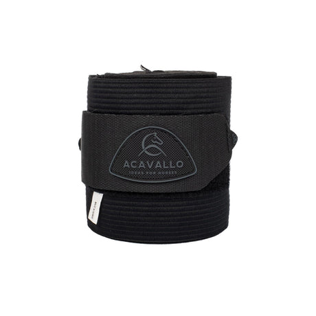 Acavallo Elasticated Exercise Bandages Fleece #colour_black