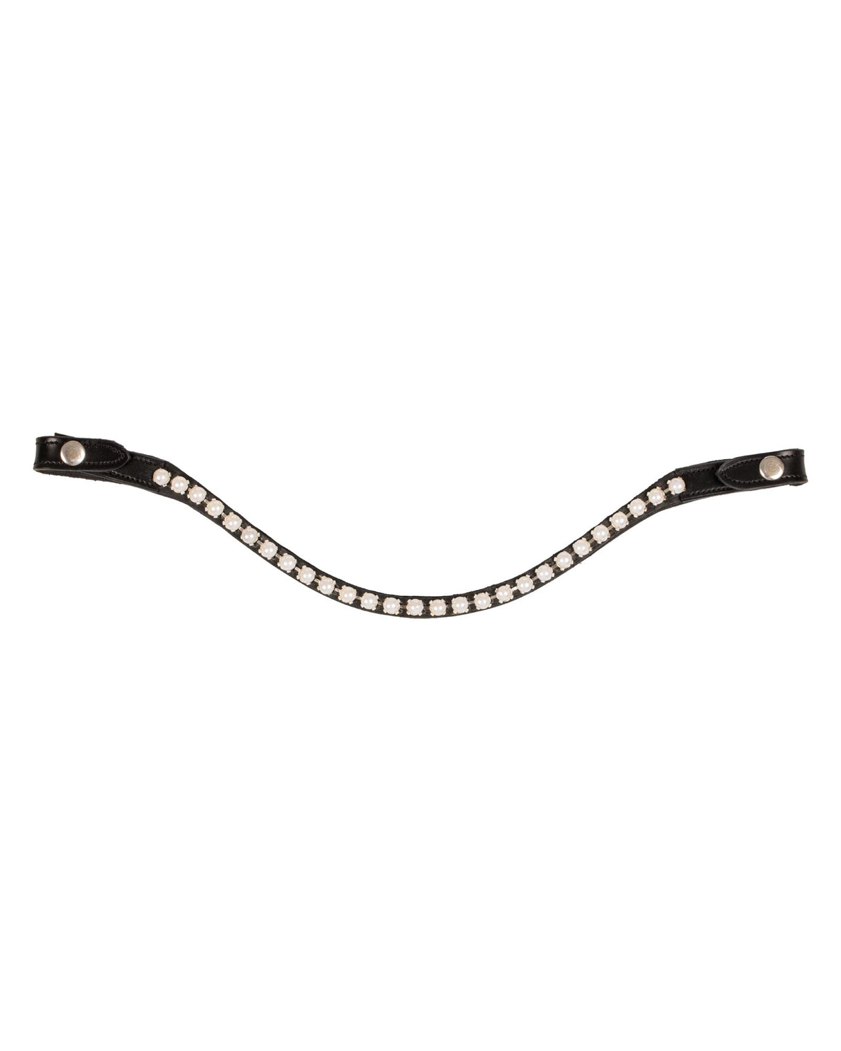 Acavallo Browband Calfskin & Oval Crystals #colour_black-transparent