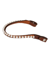 Acavallo Browband Calfskin & Oval Crystals #colour_cognac-transparent