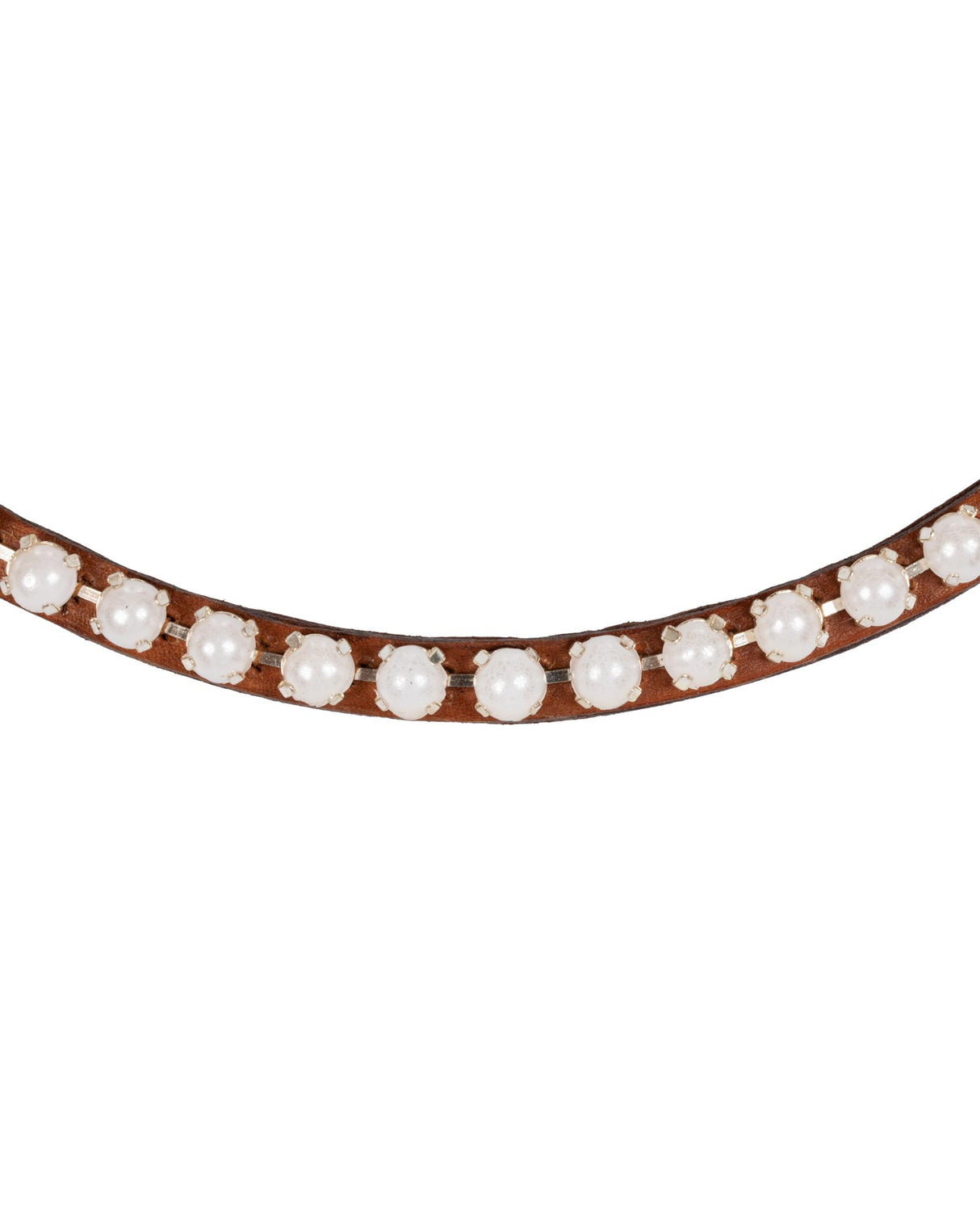 Acavallo Browband Calfskin & Oval Crystals #colour_cognac-transparent