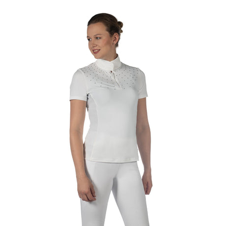 HKM Ladies Short Sleeve Competition Shirt -Skadi- #colour_white