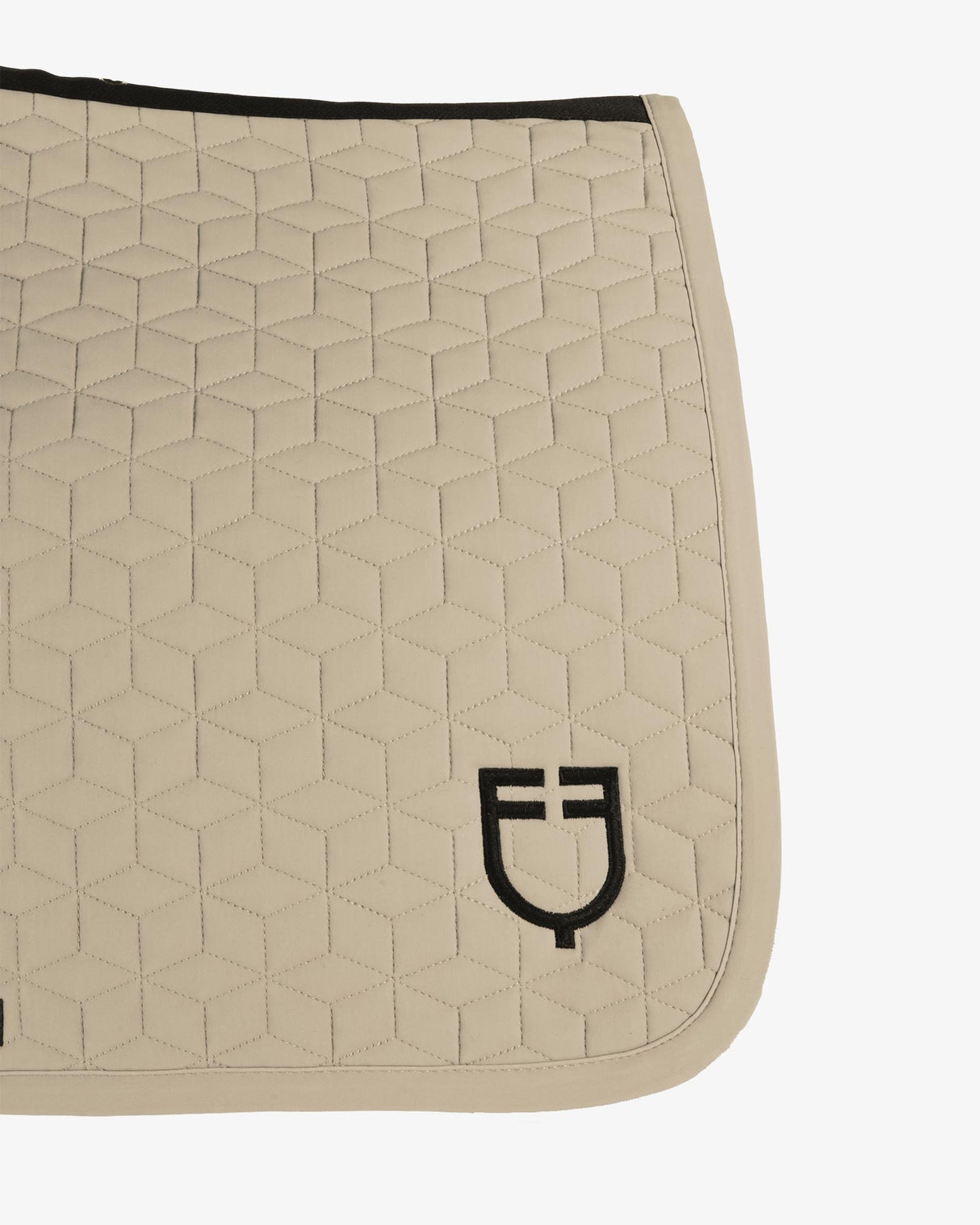 Equestro Jumping Saddle Pad Cube Quilting #colour_beige