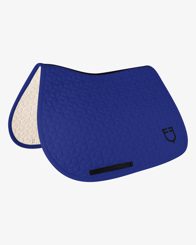 Equestro Jumping Saddle Pad Cube Quilting #colour_blue