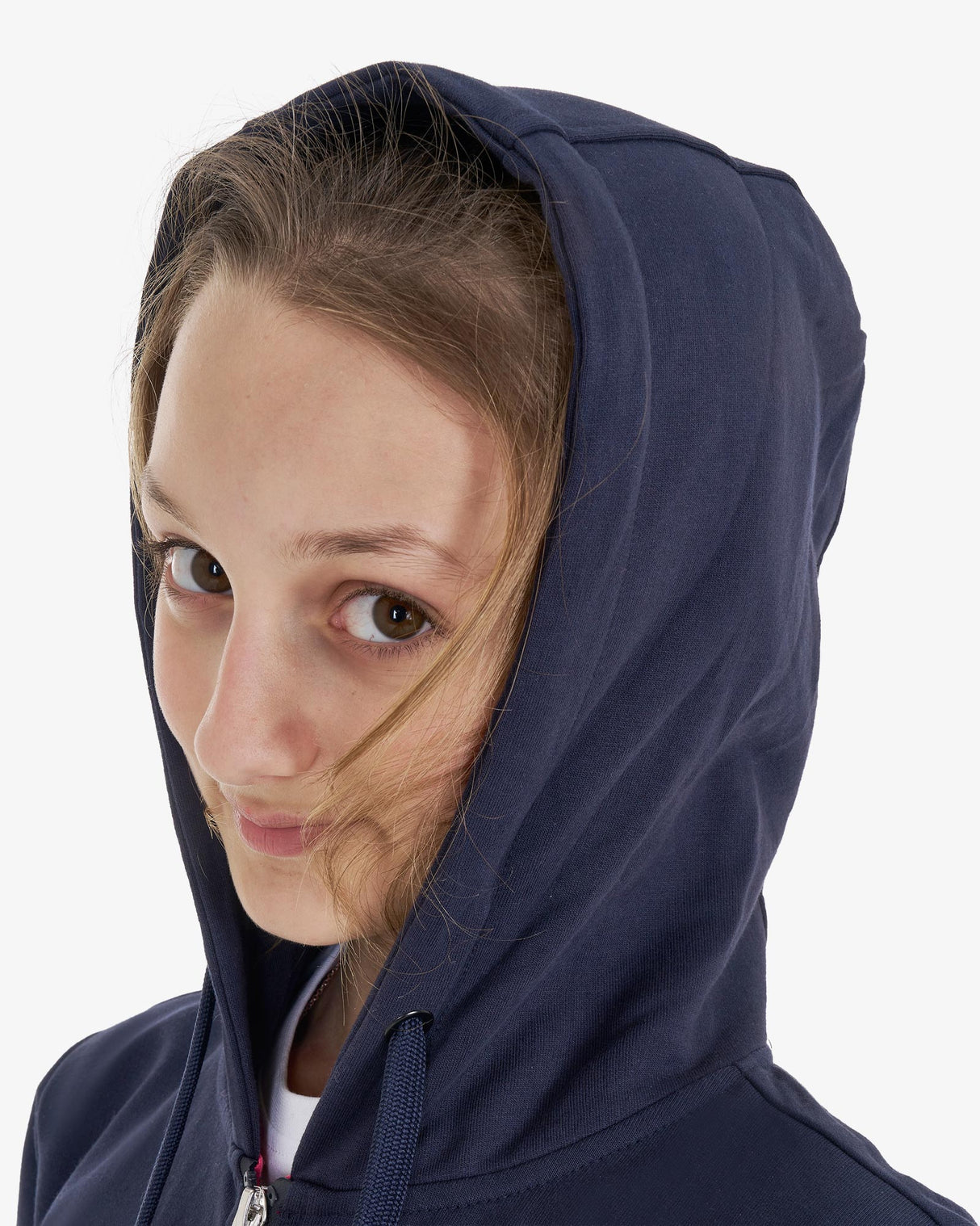 Equestro Kids' Hoodie With Zip And Sponge Lettering #colour_blue-fuscia