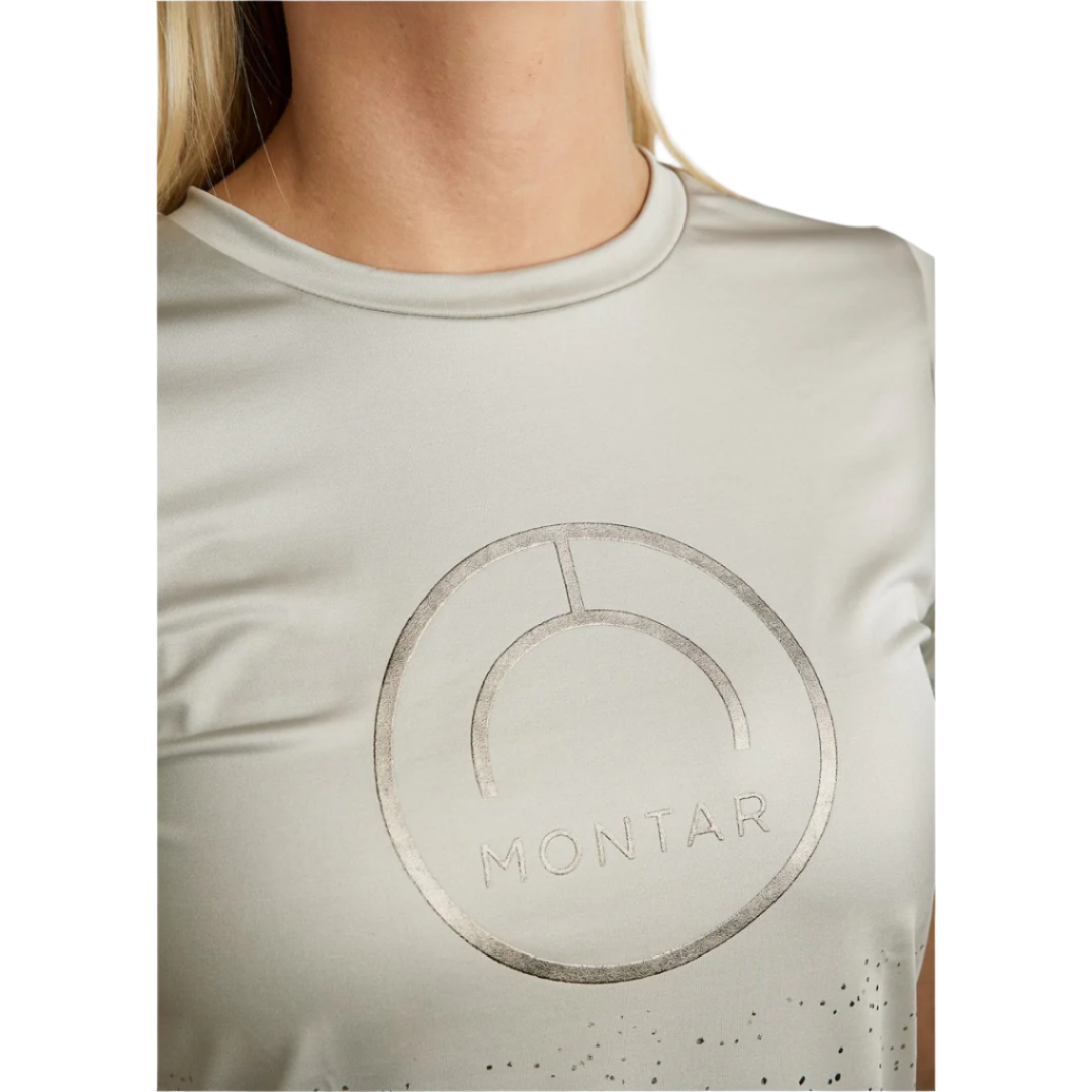 Montar MoSille with Gun Metal Logo T-Shirt #colour_light-silver-grey