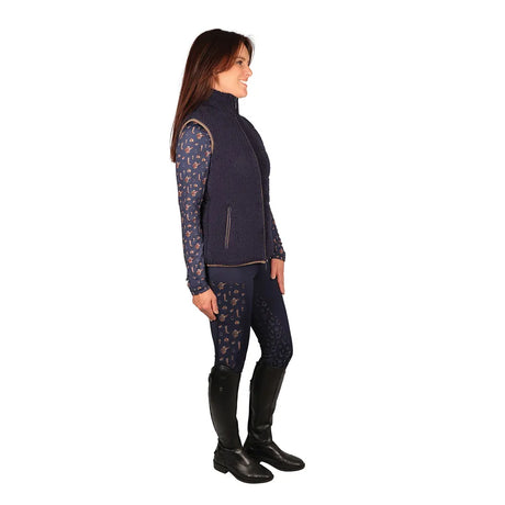 Hy Equestrian Ladies Elevate Country Teddy Fleece Gilet #colour_navy