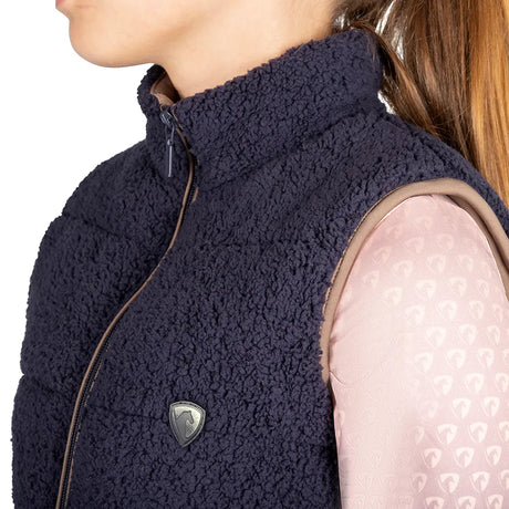 Hy Equestrian Elevate Country Mizs Teddy Fleece Gilet #colour_navy