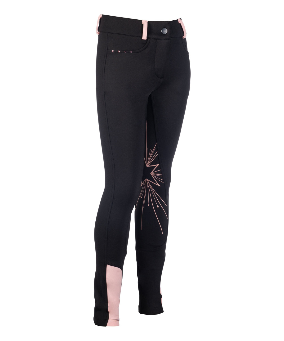 HKM Children's Silicone Full Seat Breeches -Polly- #colour_black