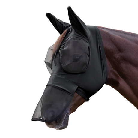 Waldhausen Puck Fly Mask With Nose Protection #colour_black