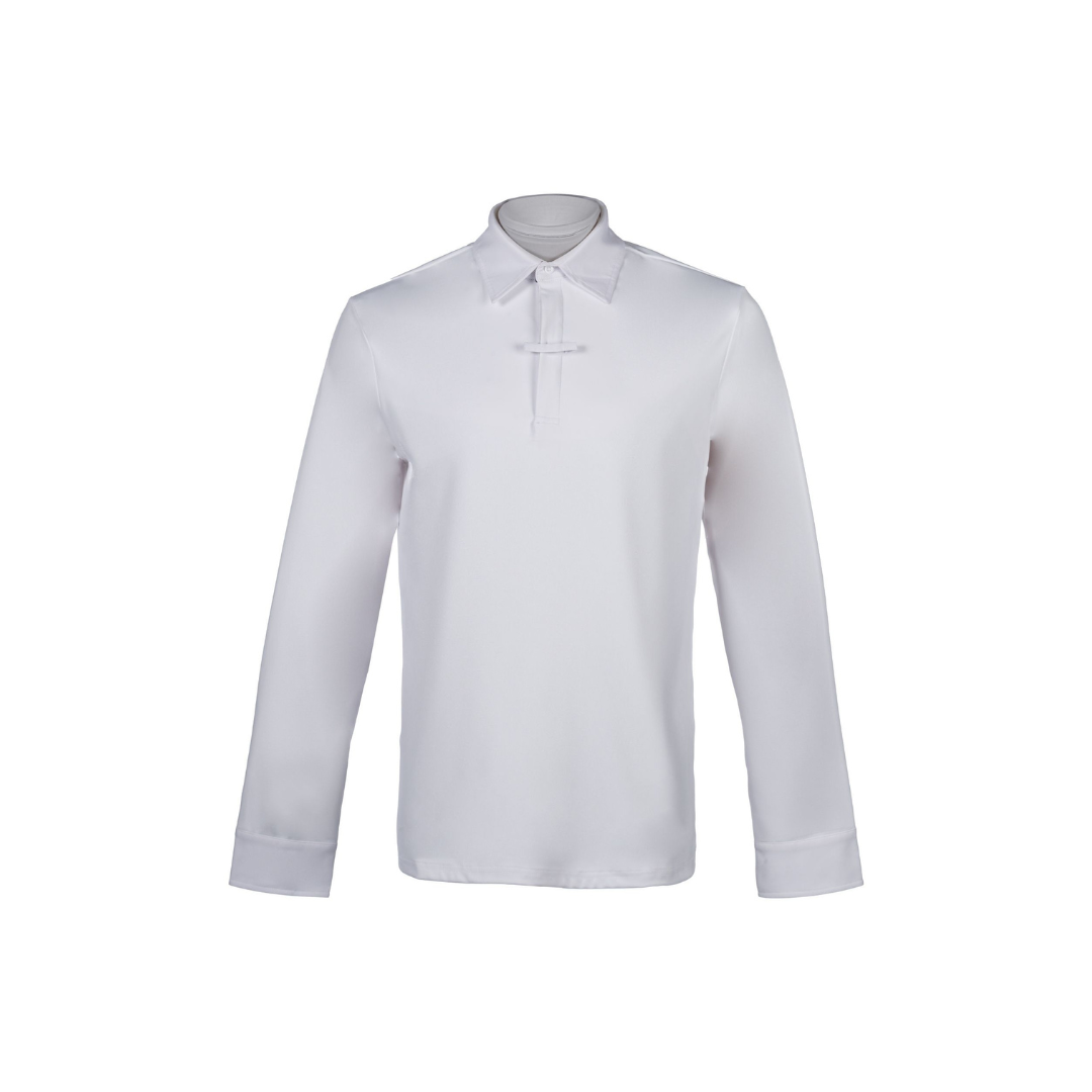 HKM Men's Long Sleeve Competition Shirt -Davie- #colour_white