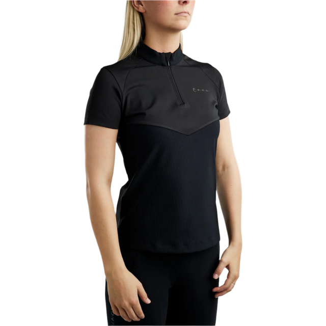 Montar MoZira Refined Shortsleeved Quarter Zip Polo #colour_black