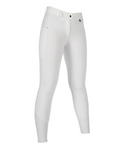 HKM Ladies Silicone Knee Patch Breeches -Livigno- #colour_white