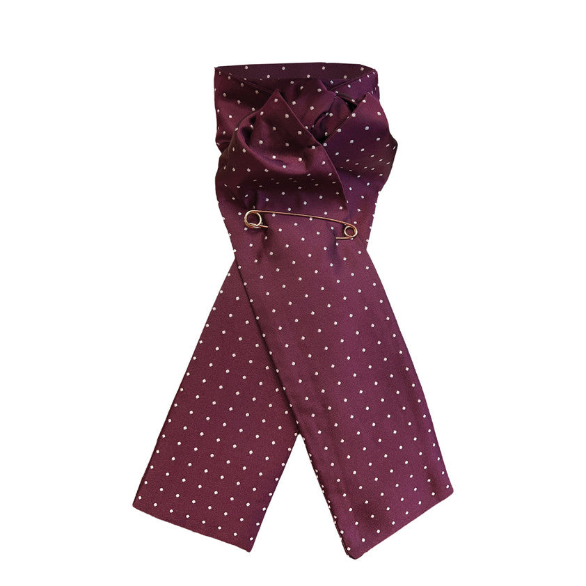 Equetech Pin Spot Riding Stock #colour_maroon-white