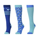 Dublin 3 Pack Socks Childs #colour_light-mint-geo-ponies