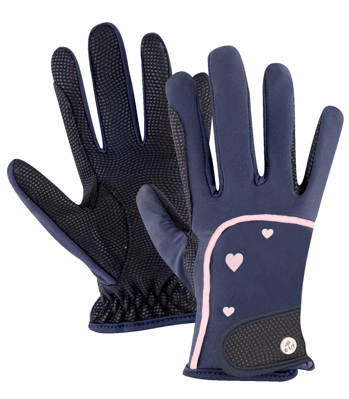 ELT Child Metropolitan Heart Riding Gloves #colour_night-blue