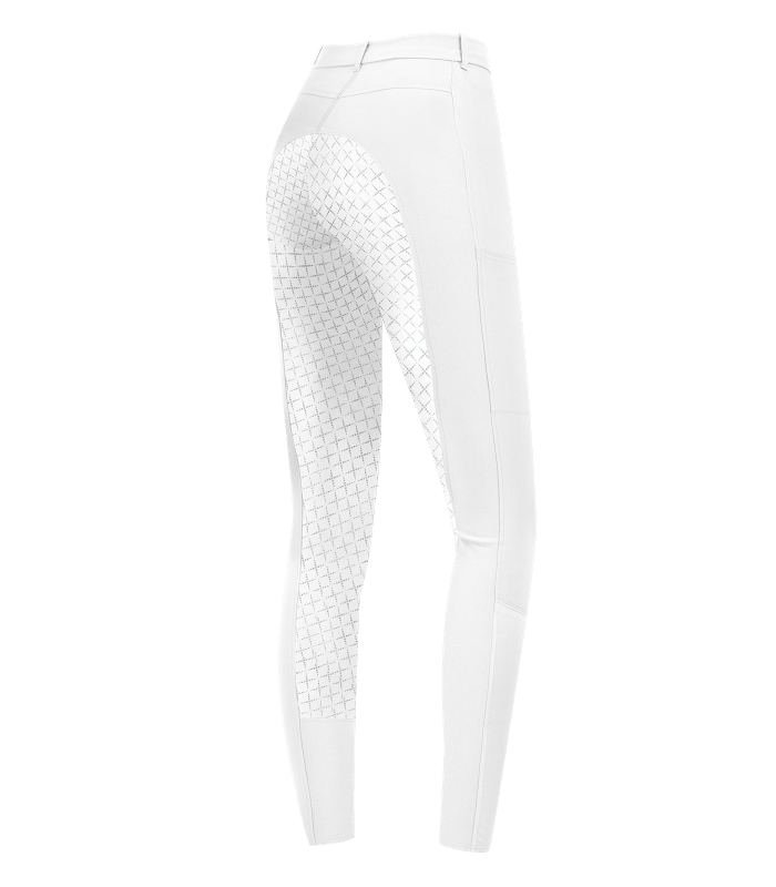 E.L.T Micro Ladies Sport Silicone Riding Breeches #colour_white