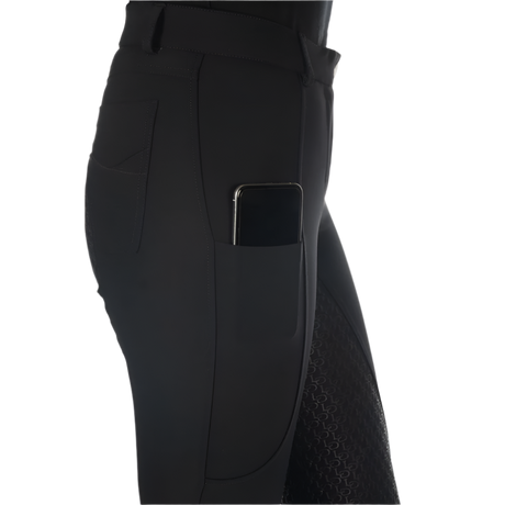 HKM Ladies Silicone Full Seat Riding Breeches -Amalfi- #colour_black