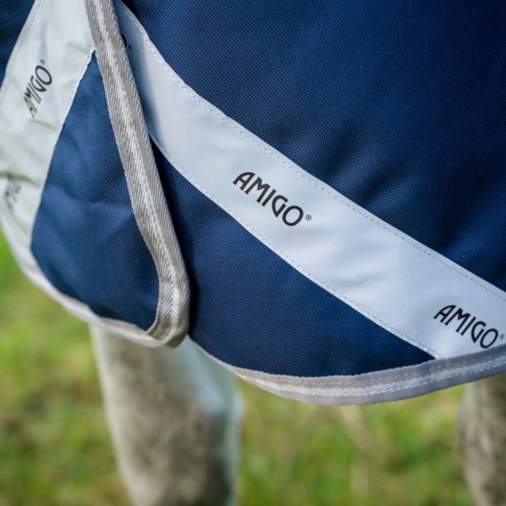 Horseware Ireland Amigo 1200D FieldSafe Plus 250g Turnout Rug Turnout Rug #colour_navy-titanium-grey-silver