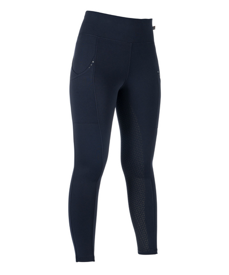 HKM Children's Silicone Full Seat Riding Tights -Cosy II- Style #colour_deep-blue