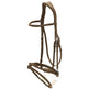 Stubben 2700 Pro-Jump Rope Noseband with Leather Snaffle Bridle #colour_ebony-ebony 