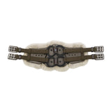 Stubben Equi-Soft® Short Saddle Girth with Cover - Ebony #colour_lambskin-beige-brown