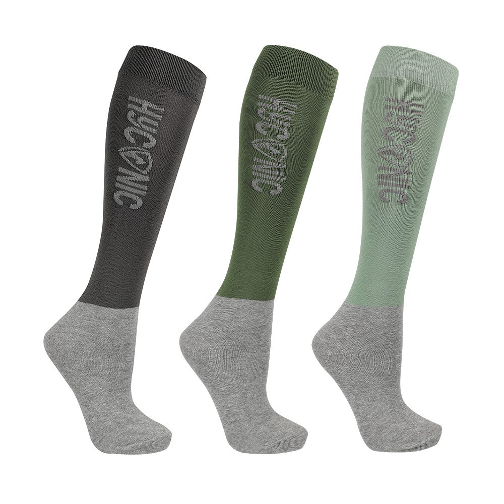 HYCONIC Socks by Hy Equestrian Pack of 3 #colour_green