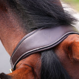 Shires Velociti Lusso Padded Leather Headcollar #colour_havana