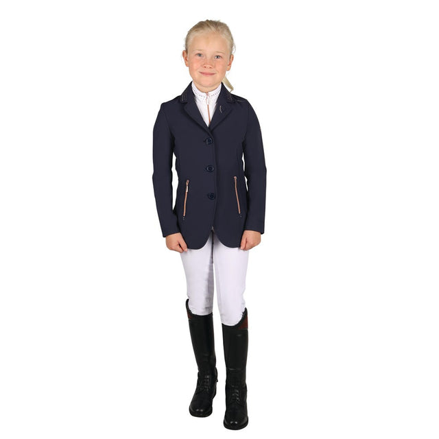 Hy Equestrian Children's Roka Royal Show Jacket #colour_navy-rose-gold