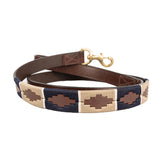 Benji & Flo Sublime Polo Leather Dog Lead #colour_navy-fossil