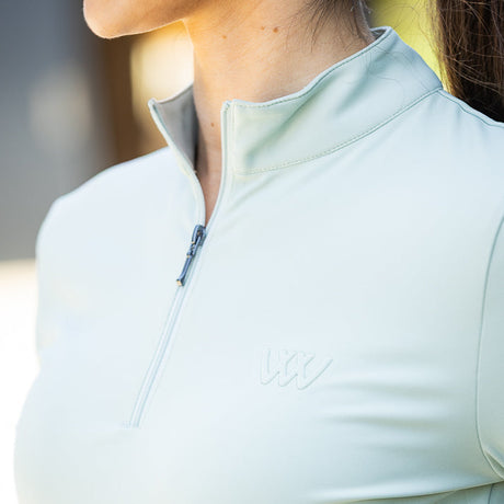 Woof Wear Ladies Long Sleeve Tech Riding Shirt #colour_sage-green