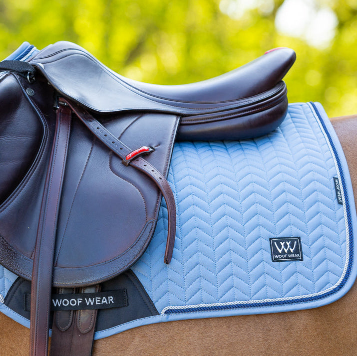Woof Wear Herringbone Close Contact Saddle Pad #colour_steel-blue