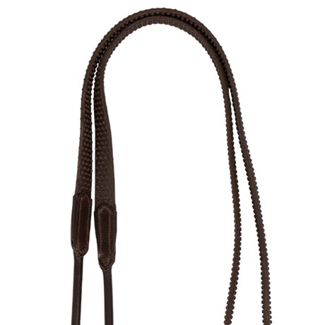 Acavallo Tubular Reins Leather & Rubber #colour_brown