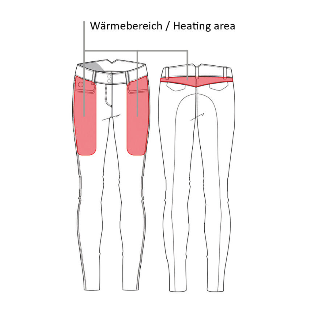 HKM Heating Silicone Full Seat Riding Breeches -Keep Warm- Style #colour_grey