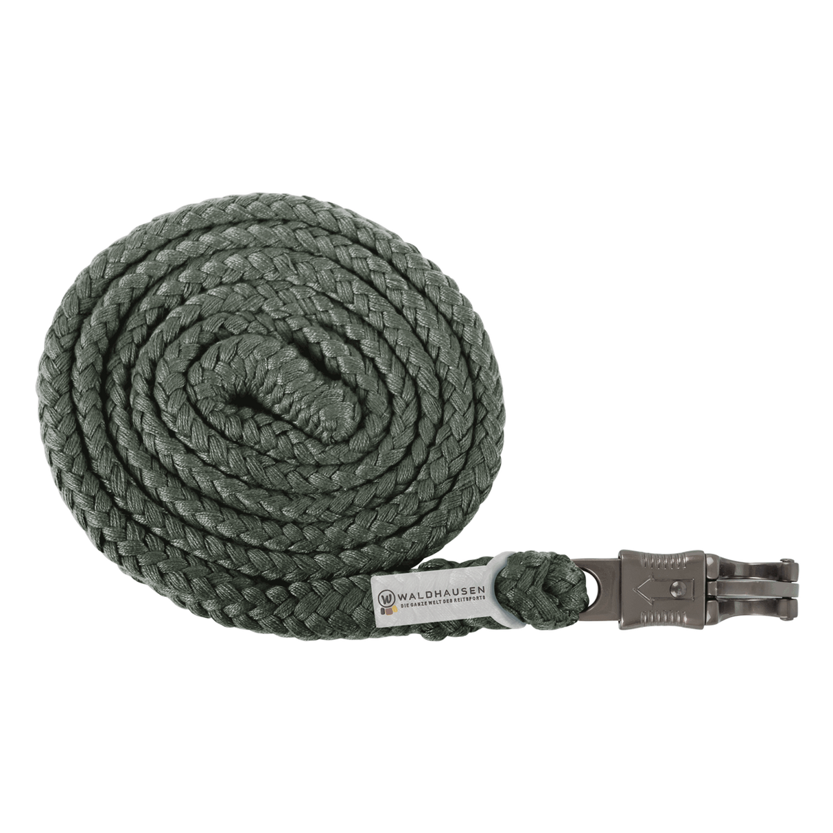 Waldhausen Panic Hook Lead Rope Plus with dark hardware #colour_dark-olive