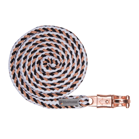 Waldhausen Rosé Shine Panic Hook Lead Rope #colour_black-white-rose-gold