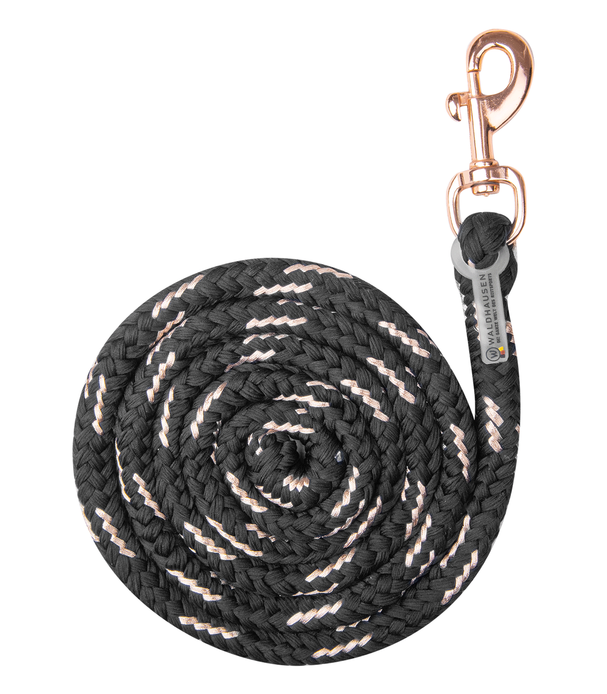 Waldhausen Lurex Rosé Snap Hook Lead Rope #colour_black