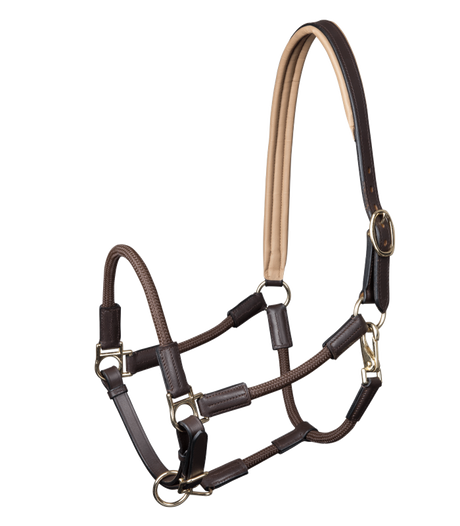 Waldhausen X-Line Nevada Leather Halter #colour_brown-gold