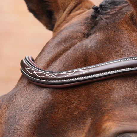 Shires Velociti LUSSO Opus 180M Ergonomic Flash Bridle #colour_havana