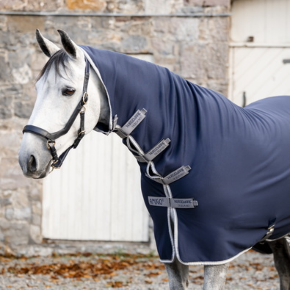Horseware Ireland Amigo Jersey Integrated Cooler #colour_navy-titanium grey-silver