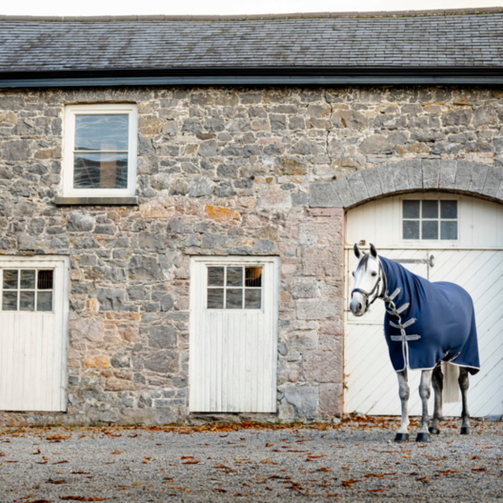 Horseware Ireland Amigo Jersey Integrated Cooler #colour_navy-titanium grey-silver